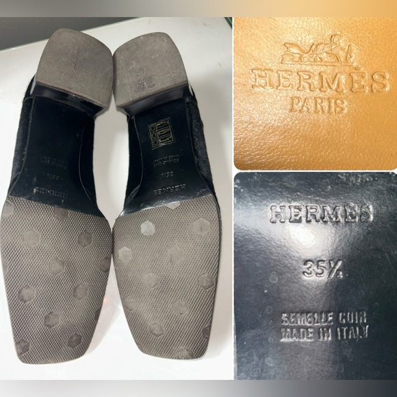 Hermes Paris Black Pony Hair Tassel Heels Size 35 1/2 - Picture 10 of 11